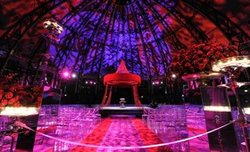 Vibrant Ceremony Décor
Photography: Jai Girard Photography
Read More:
http://www.insideweddings.com/weddings/incredible-indian-wedding-celebration-in-chicago-illinois/516/ Indian wedding under dome with colorful lighting