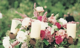 Candelabra Centerpiece
Photography: Amy Kumler Photography
Read More:
http://www.insideweddings.com/weddings/outdoor-wedding-at-a-california-rose-farm/18/ Individual centerpiece with flowers and candles