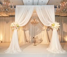 White Drapery Chuppah & Chandelier