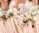 Bride & Bridesmaids, Pastel-Hued Bouquets