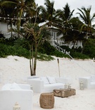 Lounge Furniture on the Beach
Photography: Grant Daniels Photography
Read More:
http://www.insideweddings.com/weddings/destination-wedding-with-tent-reception-on-the-beach-in-the-bahamas/1303/ wedding reception lounge area white sofa cover wood table lanterns bistro lights green palms