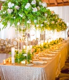 Long Table, Tall Foliage Arrangements, Shiny Linen
Photography: Michael Svoboda Wedding Photography
Read More:
http://www.insideweddings.com/weddings/boho-chic-wedding-with-ocean-elements-in-southern-california/933/ long table tall foliage arrangements shiny linen wedding hotel del coronado sequins ballroom