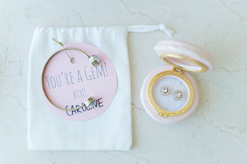 "You're a Gem" Bridesmaid Gifts
Photography: Kortnee Kate Photography
Read More:
http://www.insideweddings.com/weddings/hometown-celebration-with-rustic-details-colorful-pastel-flowers/1035/ Wedding party bridesmaid gift ideas earrings in macaron jewelry box with bracelet in you're a gem