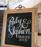 Reception Chalkboard Sign in Wood Frame
Photography: Arte De Vie
Read More:
http://www.insideweddings.com/weddings/traditional-church-ceremony-country-club-reception-in-new-orleans/719/ Wedding reception chalboard sign in decorative wood frame, bride & groom's names, wedding date