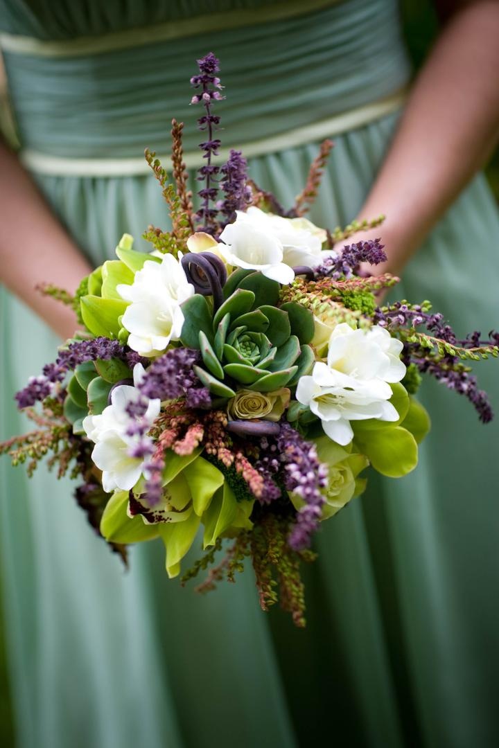 Bouquets Photos - Bridesmaid’s Bouquet with Succulents - Inside Weddings