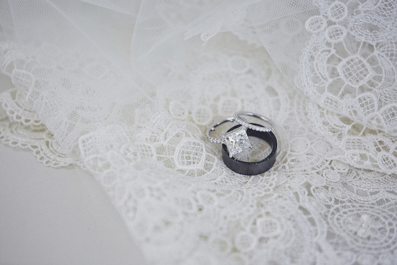 Brittney Palmer's Engagement Ring
Photography: Daniel Kincaid Photography
Read More:
http://www.insideweddings.com/weddings/brittney-palmer-and-aaron-zalewski/595/ Black diamond wedding band and princess-cut diamond