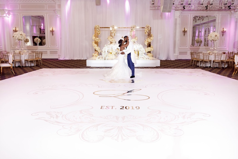 Reception Decor Photos Bride Groom On Custom White Dance Floor