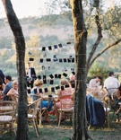 Guests at Alfresco Italian Reception
Photography: Rochelle Cheever
Read More:
http://www.insideweddings.com/weddings/charming-romantic-outdoor-destination-wedding-in-italy/1316/ wedding reception family photos on string between trees guests at outdoor reception rattan chairs