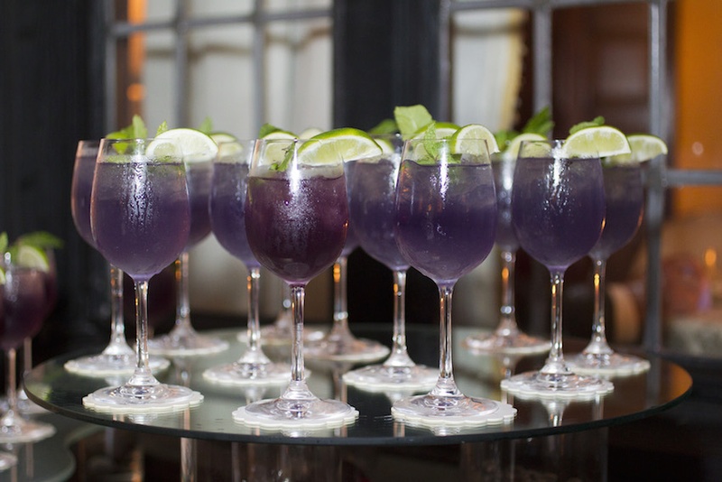 Chilled Purple Cocktails
Photography: Images by Berit, Inc.
Read More:
http://www.insideweddings.com/weddings/wedding-with-purple-modern-details-at-a-chateau-in-new-jersey/693/ Wedding reception with a display of violet drinks, limes in stemmed glassware