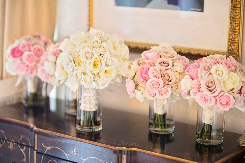 Bride and Bridesmaids' Rose Bouquets
Photography: Carasco Photography
Read More:
http://www.insideweddings.com/weddings/new-york-yankees-infielder-marries-in-opulent-chicago-soiree/764/ bride and bridesmaids bouquets with pink, white, and yellow roses