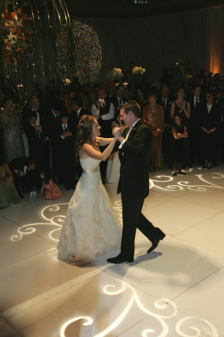 Couple's First Dance
Photography: Lyn Sims Photographer
Read More:
http://www.insideweddings.com/weddings/glamorous-fall-wedding-with-garden-touches-in-tucson-arizona/258/ Bride and groom dancing on white dance floor