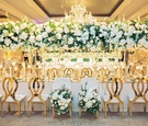 White, Greenery & Gold Head Table