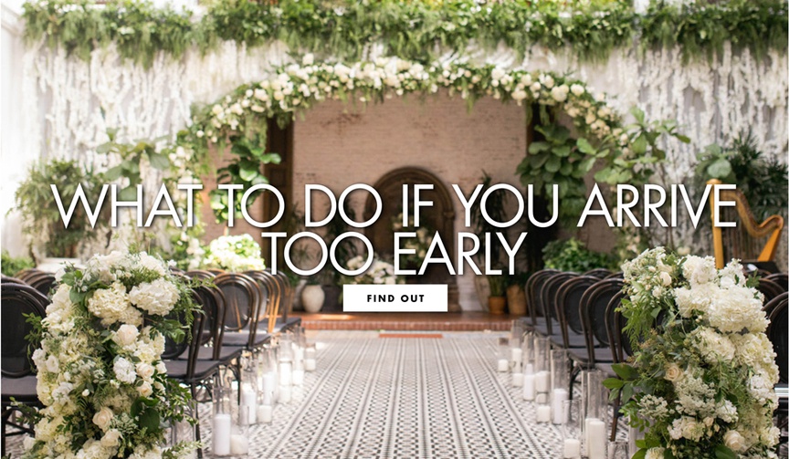 How to Entertain Yourself When You're Too Early to a Wedding
Article: How to Entertain Yourself When You're Too Early to a Wedding
Photography: AndySeo Studio
Read More:
http://www.insideweddings.com/news/planning-design/how-to-entertain-yourself-when-youre-too-early-to-a-wedding/4949/ what to do if you arrive to a wedding too early how to entertain yourself