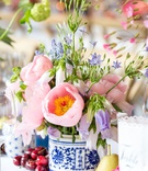 Blue-and-White Chinoiserie Vase
Photography: Maya Myers Photography
Read More:
http://www.insideweddings.com/weddings/colorful-tented-rehearsal-dinner-with-garden-elements-in-brooklyn/1188/ chinoiserie vases, pink and lavender flowers, cherries and pears for decor