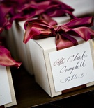 Place Card Wedding Favors
Photography: Jared Platt Photography
Read More:
http://www.insideweddings.com/weddings/fall-wedding-with-european-inspired-charm-in-scottsdale-arizona/259/ Wedding favors with burgundy ribbon and escort card