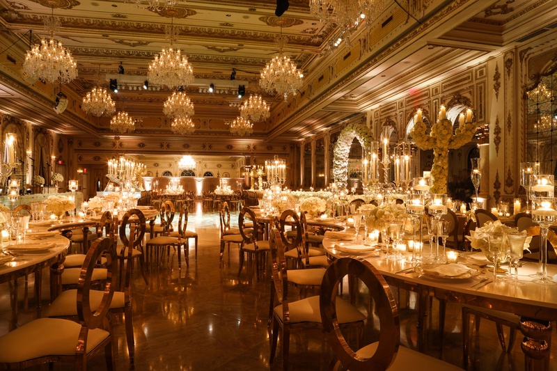 Luxurious White + Gold Ballroom Wedding
Photography: Alain Martinez Photography
Read More:
http://www.insideweddings.com/weddings/opulent-luxury-wedding-with-white-gold-color-scheme-in-palm-beach/1375/ wedding reception the mar-a-lago club opulent luxury ballroom chandelier serpentine table oval back