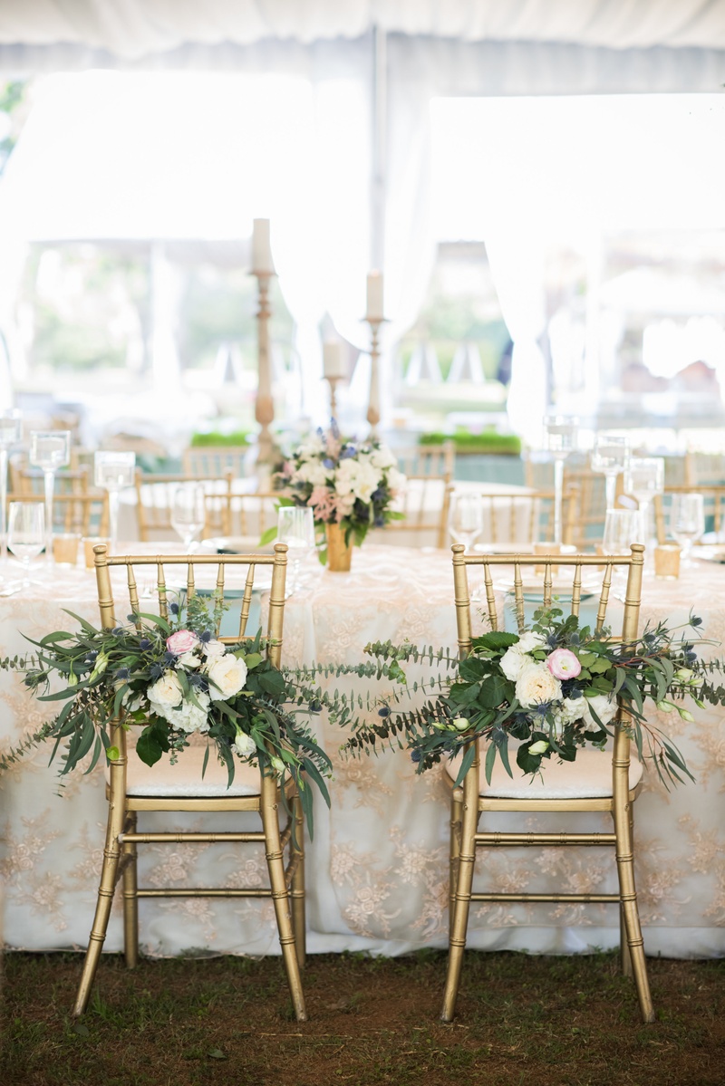Reception Décor Photos FoliageMarked Newlywed Chairs Inside Weddings