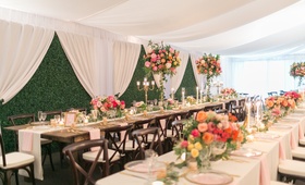 Tented Reception with Hedge Wall
Photography: Angel Canary Photography
Read More:
http://www.insideweddings.com/weddings/alfresco-garden-ceremony-tented-reception-with-vibrant-florals/1027/ tented wedding with hedge wall and drapery