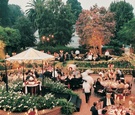 Evening backyard reception