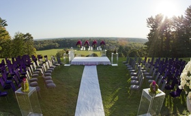 Concentric Ceremony Seating
Photography: Images by Berit, Inc.
Read More:
http://www.insideweddings.com/weddings/contemporary-ballroom-wedding-with-pops-of-purple/408/ New Jersey countryside wedding ceremony on lawn