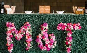 Floral Initials on Bar
Photography: TimWill Photography
Read More:
http://www.insideweddings.com/weddings/alfresco-wedding-indoor-reception-with-organic-natural-elements/1017/ wedding bar with initials made with bright pink flowers