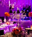Crystal Candelabra Centerpiece
Photography: Fred Marcus Photography
Read More:
http://www.insideweddings.com/weddings/opulent-dallas-texas-wedding-inspired-by-the-gardens-of-versailles/410/ Crystal candlestick with mini black lampshades for centerpiece