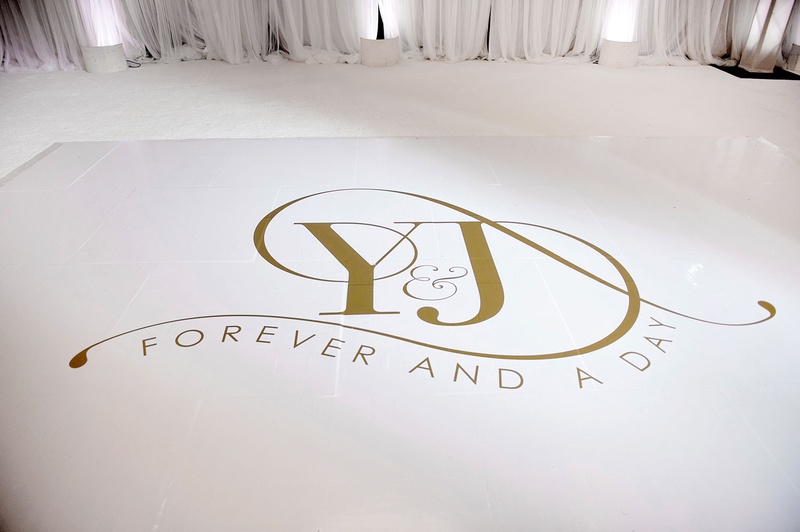 Reception Decor Photos White Dance Floor With Monogram In Center