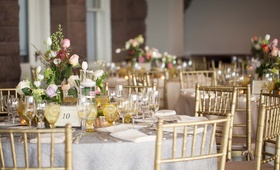 Table Décor
Photography: Carrie Rodman Photography
Read More:
http://www.insideweddings.com/weddings/jennifer-walker-and-john-colaneri/543/ Wedding reception table with small arrangement of pink, white and green flowers