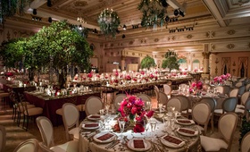 Ballroom Reception with Tree Centerpieces
Photography: Roey Yohai Studios
Read More:
http://www.insideweddings.com/weddings/luxury-destination-wedding-in-palm-beach-with-almost-700-guests/1249/ wedding reception for 700 guests gatsby garden theme green hedge pink flowers tree centerpieces