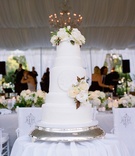 Classic Wedding Cake with Flowers
Photography: Yvette Roman
Read More:
http://www.insideweddings.com/weddings/a-classic-wedding-with-rustic-touches-at-a-villa-in-santa-barbara/674/ White five layer cake with fresh flower cake topper
