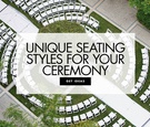Ceremony Seating Styles
Article: 4 Alternatives to Standard Ceremony Seating
Photography: Dalal Photography
Read More:
http://www.insideweddings.com/news/planning-design/4-alternatives-to-standard-ceremony-seating/3414/ Unique seating styles for your wedding ceremony