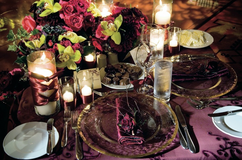 Reception Décor Photos Jewel Tone Tablescape Inside Weddings