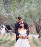 Bride and Groom Pose Amongst Trees
Photography: Tine Hoffman
Read More:
http://www.insideweddings.com/weddings/intimate-california-wedding-with-natural-elements-and-modern-trends/761/ bride in monique lhuillier crop top wedding dress held by groom in armani standing under trees