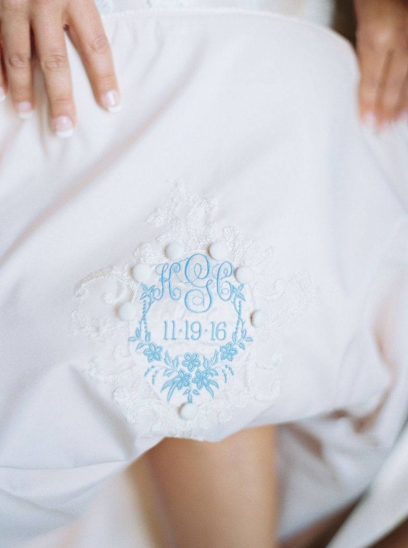 Embroidered Monogram On Wedding Dress