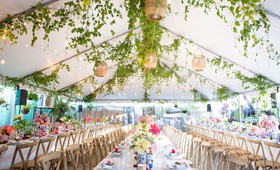 Greenery and Basket Lights in Tent
Photography: Maya Myers Photography
Read More:
http://www.insideweddings.com/weddings/colorful-tented-rehearsal-dinner-with-garden-elements-in-brooklyn/1188/ elegant rehearsal dinner with natural decor, tented rehearsal dinner with greenery and basket lights