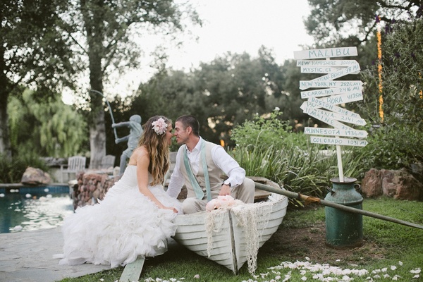 Happily married husband and wife: Brian Scott and Katrina Hodgson at their lavish wedding ceremony