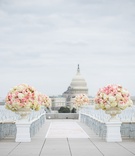 Washington, DC Rooftop Wedding Ceremony
Photography: Jess + Nate Studios
Read More:
http://www.insideweddings.com/weddings/museum-wedding-with-gorgeous-rooftop-ceremony-in-washington-dc/1101/ Rooftop wedding ceremony clear guest chairs gold bar carts white pink flowers view of capitol