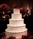 White and Gold Cake
Photography: John Solano Photography
Read More:
http://www.insideweddings.com/weddings/modern-indian-wedding-in-beverly-hills-california/337/ Round wedding cake with orchids and gold dots