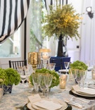 Southern Charm Table Settting
Photography: Collin Pierson Photography
Read More:
http://www.insideweddings.com/weddings/southern-elegance-inspired-styled-shoot-with-playful-summer-details/837/ blue and white table setting, green flower arrangement, southern-inspired wedding low centerpieces