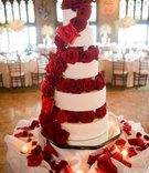 Wedding Cake
Photography: Dalal Photography
Read More:
http://www.insideweddings.com/weddings/elegant-affair-at-the-university-club-chicago/357/ White wedding cake decorated with red roses