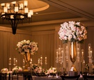 Tall Candelabra & Gold Floral Stands