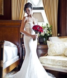 Mermaid Gown with Sheer Bodice
Photography: Lindsay Muciy Photography
Read More:
http://www.insideweddings.com/weddings/vibrant-florals-dramatic-details-at-montreal-wedding/918/ pnina tornai for kleinfeld bridal wedding dress lace mermaid gown sweetheart neckline sheer bodice