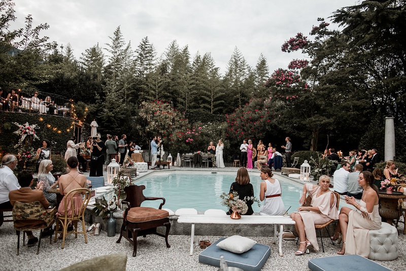 Poolside Reception in Lake Como
Photography: Lilly Red Creative
Read More:
http://www.insideweddings.com/weddings/daughters-of-simone-designers-summer-wedding-in-lake-como-italy/1218/ Ashley Castaños daughters of simone wedding designer guests at reception pool lake como italy