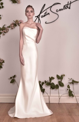 satin column wedding dress