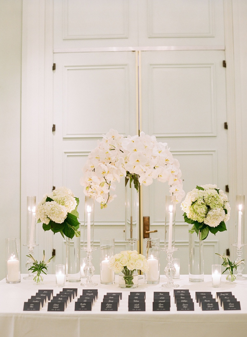 Escort Card Table Outside Ballroom
Photography: Michelle Beller Photography
Read More:
http://www.insideweddings.com/weddings/classic-ceremony-beachfront-ballroom-reception-in-santa-monica/1234/ wedding reception escort card table outside ballroom black escort cards white rose hydrangea orchid