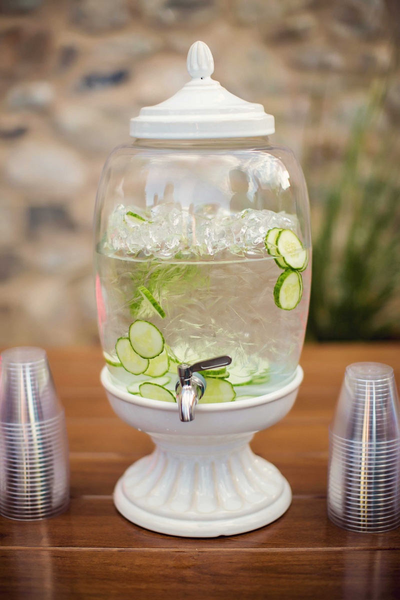 Food & Drink Photos White Drink Dispenser for Cucumber Water Inside