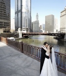 City Wedding in Chicago
Photography: KingenSmith
Read More:
http://www.insideweddings.com/weddings/chicago-private-club-wedding-with-whimsical-details/282/ Bride and groom in front of Chicago, Illinois skyline