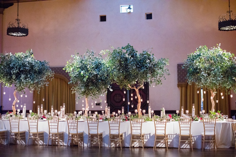 Trees on Reception Tables
Photography: Acqua Photo
Read More:
http://www.insideweddings.com/weddings/balboa-park-wedding-with-wine-inspired-color-scheme-in-san-diego/948/ wedding reception, trees with hanging candles as centerpieces