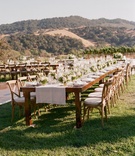 Vineyard Reception Décor
Photography: Elizabeth Messina
Read More:
http://www.insideweddings.com/weddings/catriona-mcginn-and-mark-paul-gosselaar/428/ Wood tables with linen runners and small centerpieces