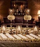 Rose-Embellished Escort Card Table
Photography: KingenSmith
Read More:
http://www.insideweddings.com/weddings/an-opulent-spring-wedding-with-timeless-elegant-decor-in-chicago/1007/ Escort cards on table with flower print table linen rose border mercury glass candle votives